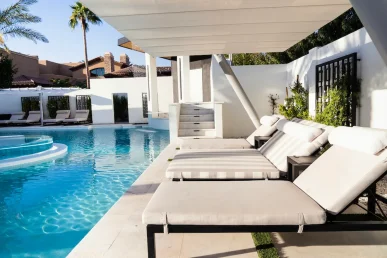 bravada chaise loungers beige striped